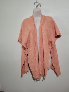 Universal Thread Peachy Open-Front Fringe Cardigan
